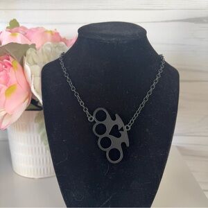 Black Spade and Knuckle Necklace